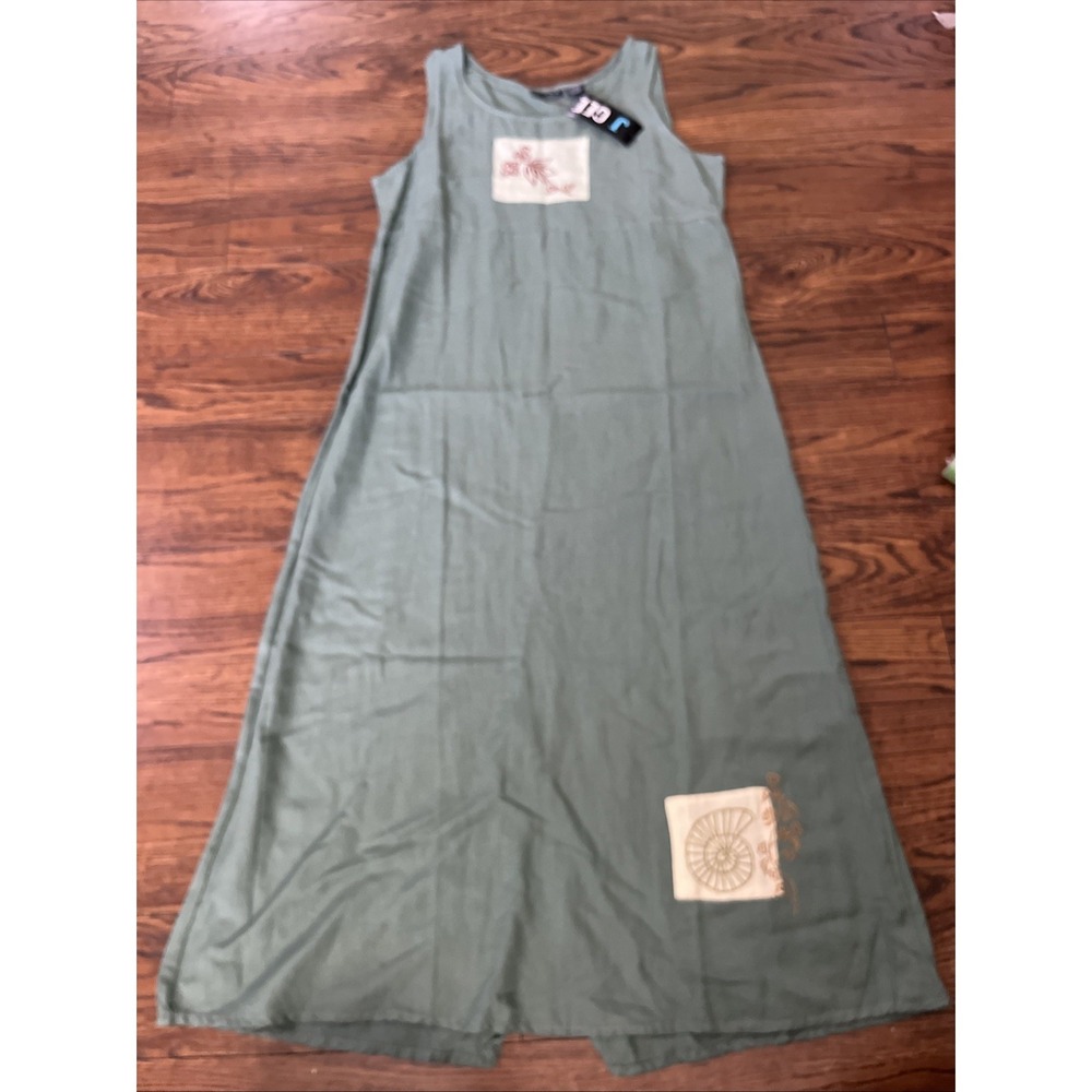 VTG NWT J Gee 90s Jumper Dress Sz L Womens Patchwork Floral Shells Sleeveless